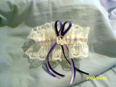 Plus Sizes Wedding garter 2 tones of Purple